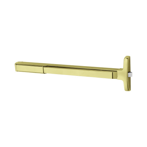 Sargent 5556-PE8510F 3 Grade 1 Rim Exit Device Narrow Stile Pushpad 36 Device Dummy Function For Wood Metal and Aluminum Doors Hex Key Dogging Electric Latch Retraction Request to Exit Bright Brass Finish